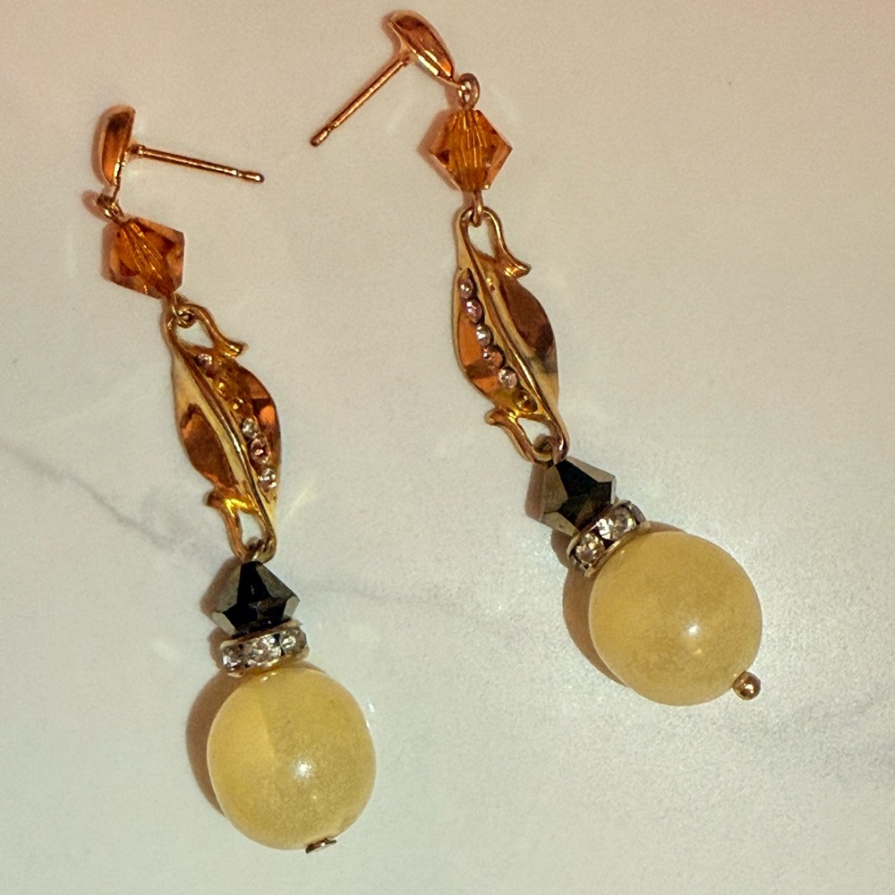 Chic Gold and yellow Drop Earrings